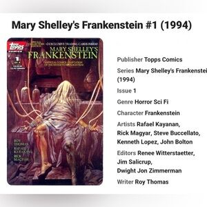 Topps Mary Shelley's Frankenstein Comic #1, 2 and 3